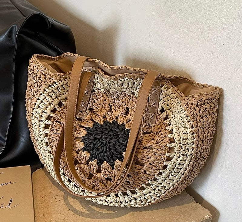 Rattan Straw Tote Bag