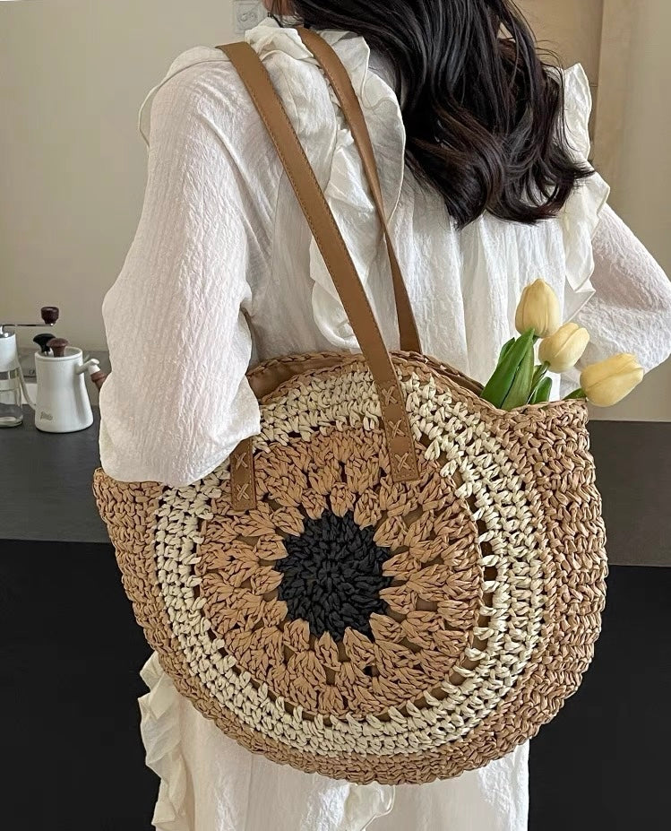 Rattan Straw Tote Bag