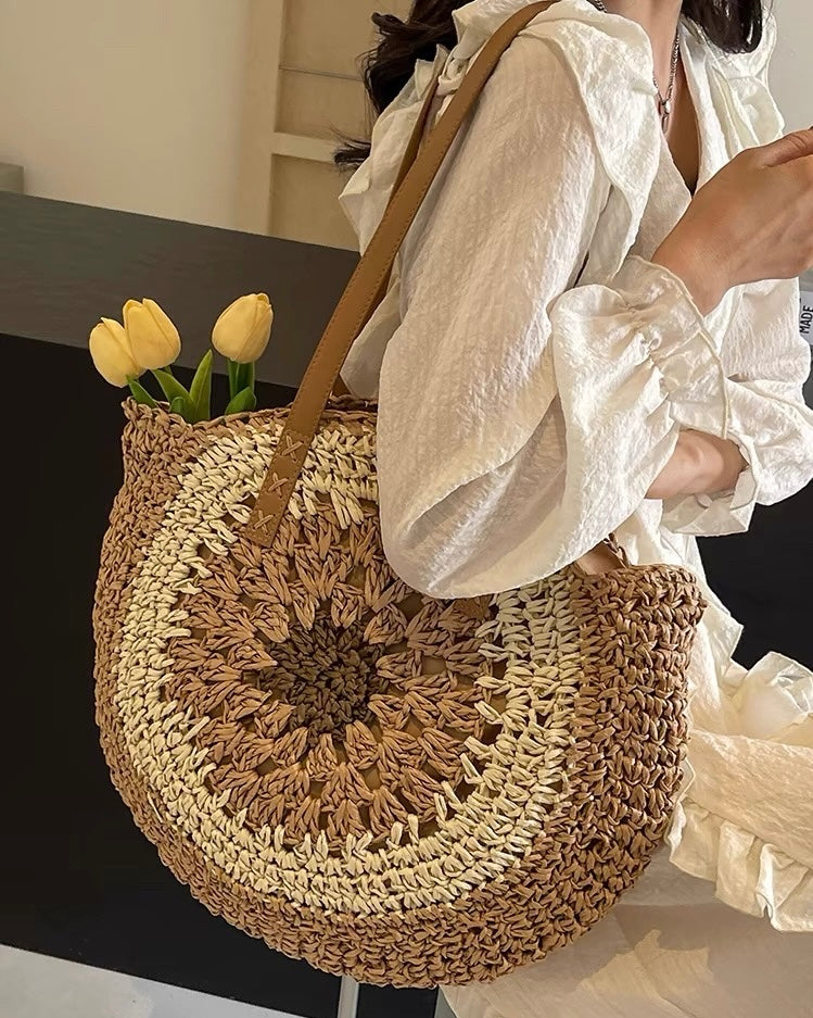 Rattan Straw Tote Bag