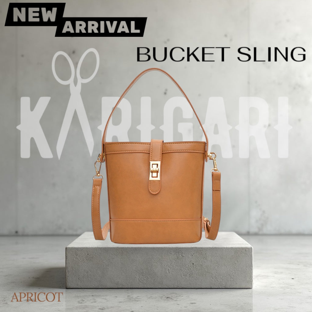 Karigari Black Bucket Sling  Handy& Crossbody