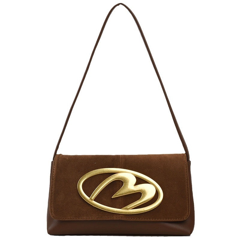 CREST SUEDE STATEMENT SHOULDER SLINGBAG